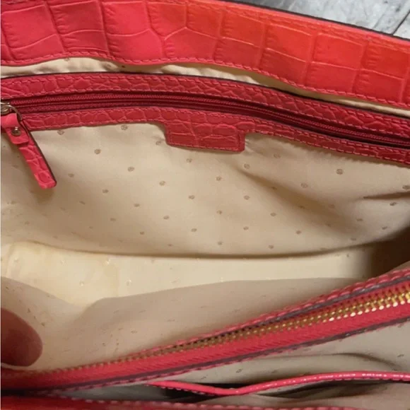 Kate Spade | Women’s Croc Embossed Hand Shoulder Bag Tote - Picture 8 of 9